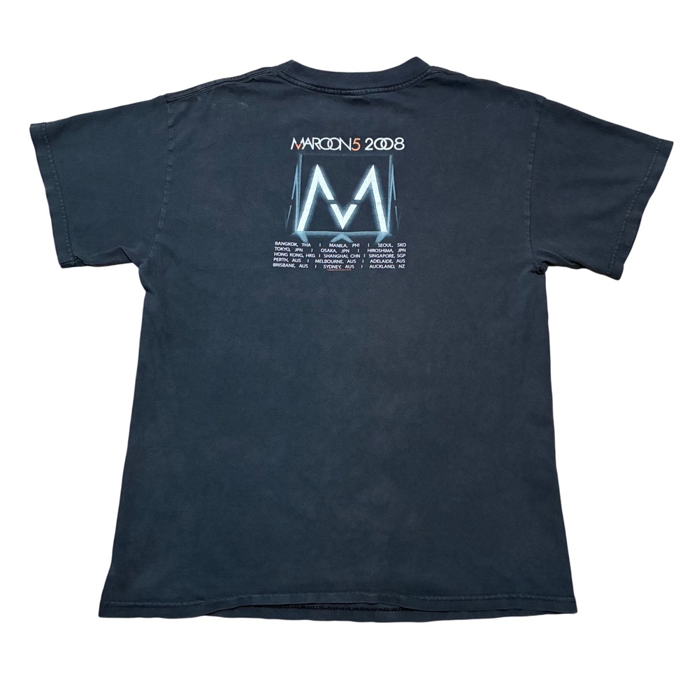 2008 Maroon 5 World Tour Adam Levine Faded black nostalgic t-shirt - Picture 4 of 8